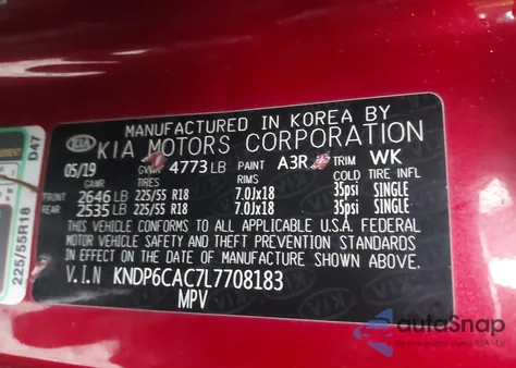 2020 Kia Sportage S from USA, damaged, VIN KNDP6CAC7L7708183